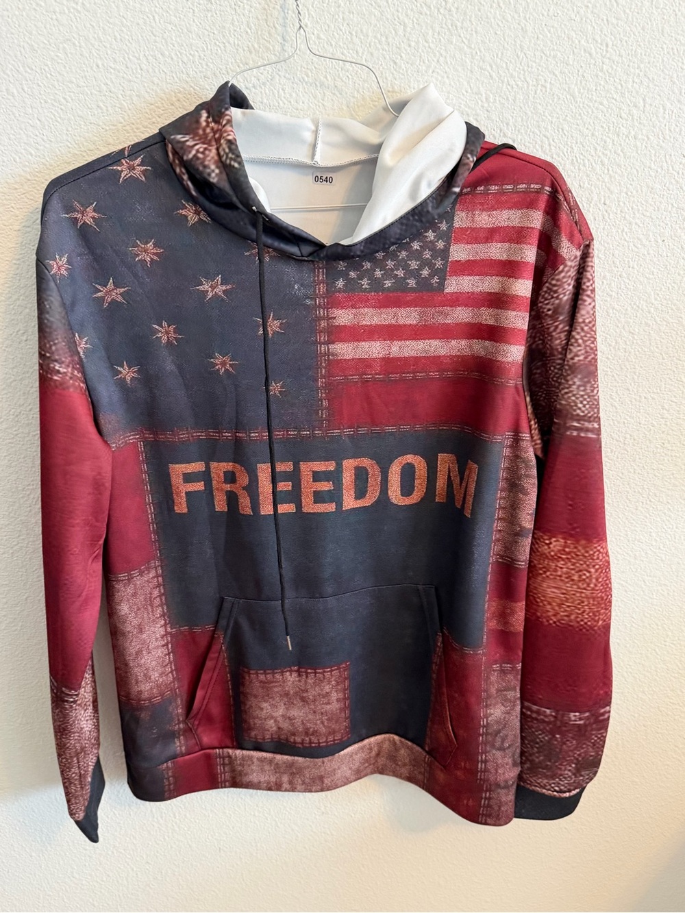Men's Freedom Flag Crewneck Sweater - Red & Black